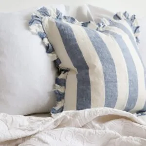 Hallie Blue Wide Stripe Cushion