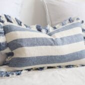 Hallie Blue Wide Stripe Cushion 50x30