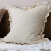 Hallie Dark Cream Linen Cushion