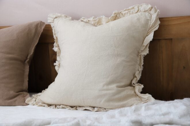 Hallie Dark Cream Linen Cushion