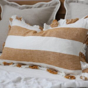 Hallie Mustard Wide Stripe Cushion 50x30