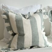 Hallie Teal Wide Stripe Cushion