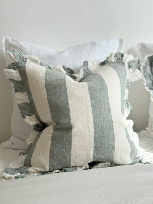 Hallie Teal Wide Stripe Cushion