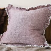 Hallie Washed Plum Linen Cushion