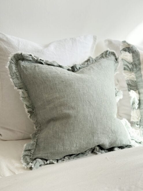 Hallie Washed Teal Linen Cushion