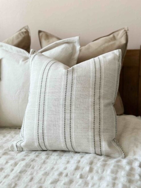 Ella Oatmeal Stripe Cushion