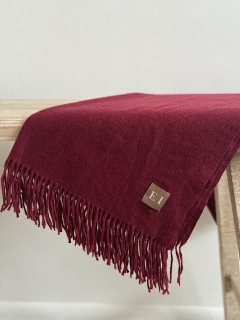 Della Burgundy Decorative Throw