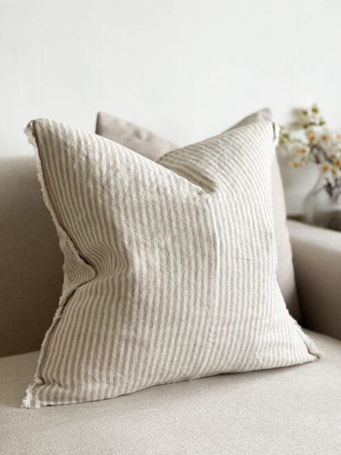 Esmee Natural Stripe Linen Cushion