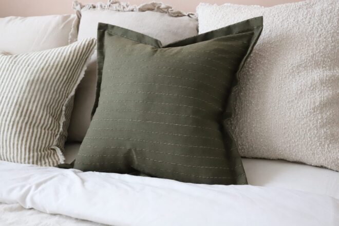 Lexie Olive Stripe Cushion