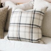 Country Cream Check Cushion