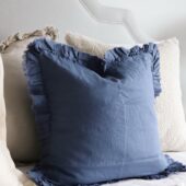 Hallie Blue Ruffle Cushion