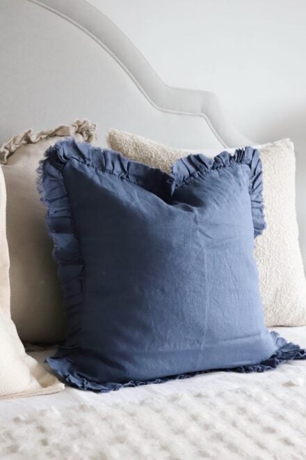 Hallie Blue Ruffle Cushion