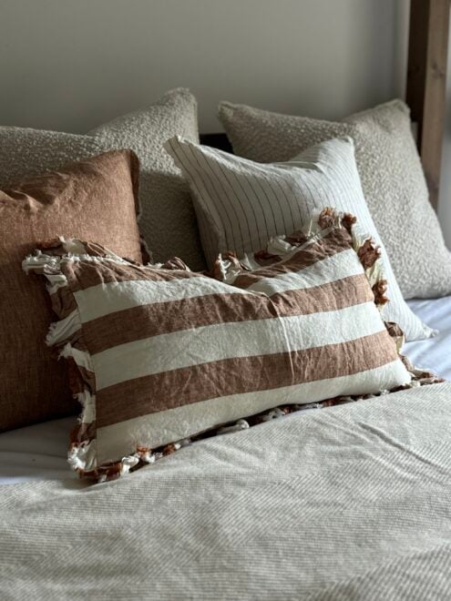 Hallie Rust Wide Stripe Cushion 50×30