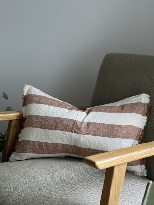 Esmee Rust Wide Stripe Cushion 50×30