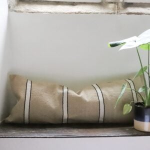 India Beige, Black & Cream Bolster Cushion