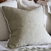 Esmee Olive Washed Linen Cushion