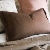 Esmee Dark Brown Linen Cushion 50x30