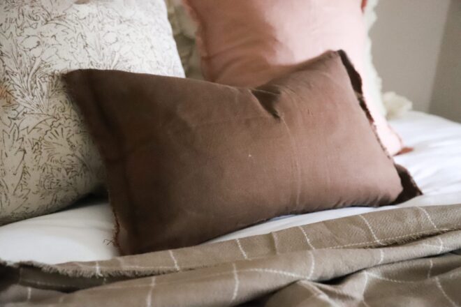 Esmee Dark Brown Linen Cushion 50×30