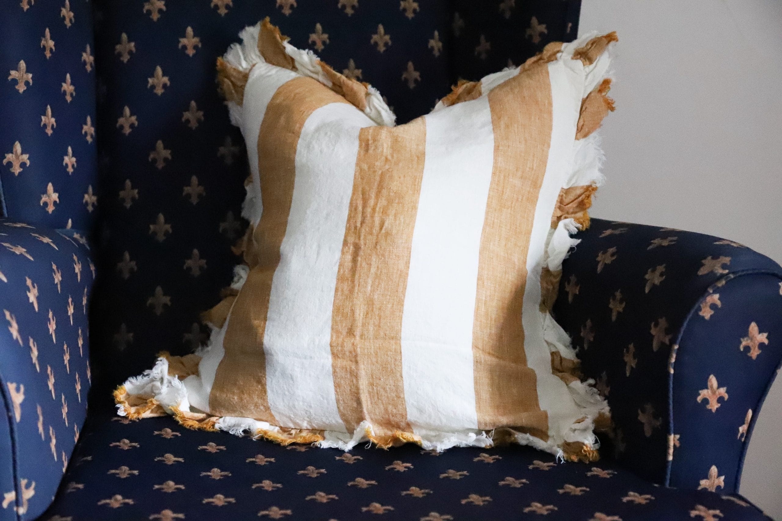 Hallie Mustard Wide Stripe Cushion