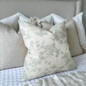 Aria Green Floral Print Cushion