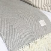 Grey & Cream Tassel Throw