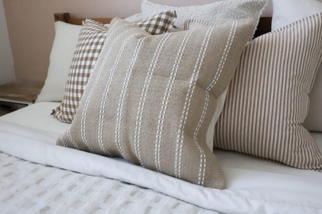 India Beige Stripe Cushion