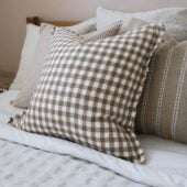 Esmee Brown Gingham Cushion