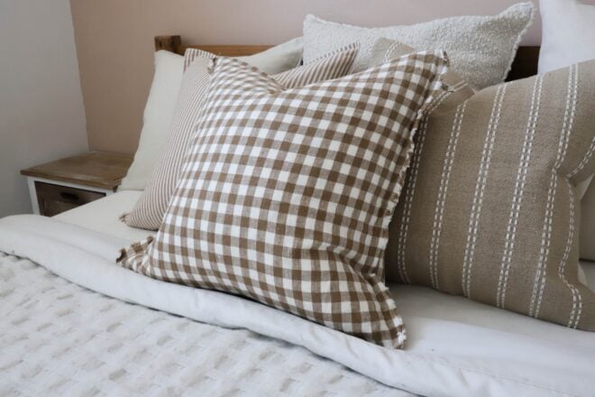 Esmee Brown Gingham Cushion