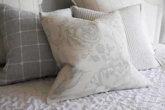 Aria Grey Bird Print Cushion