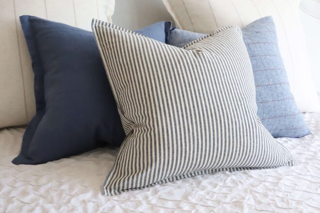 Darcy Navy Stripe Cushion