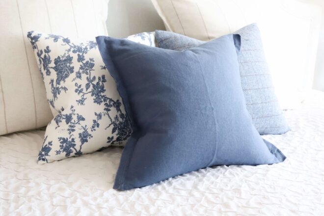 Esmee Blue Linen Cushion