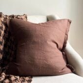 Esmee Dark Brown Linen Cushion