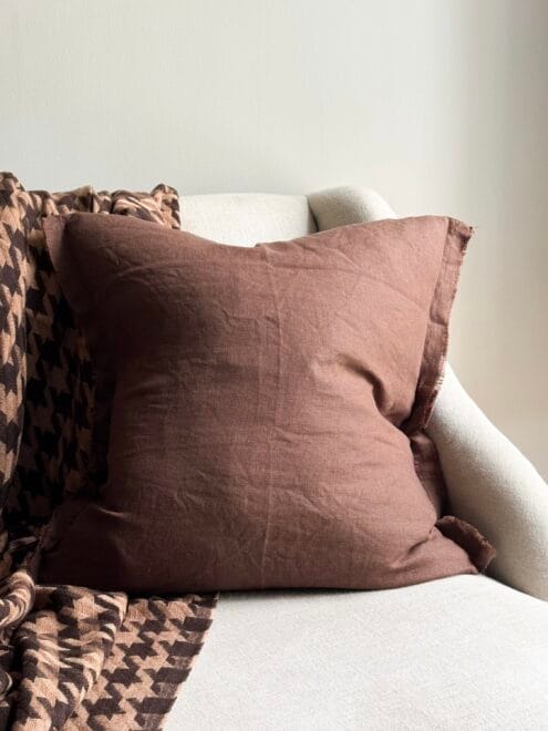 Esmee Dark Brown Linen Cushion