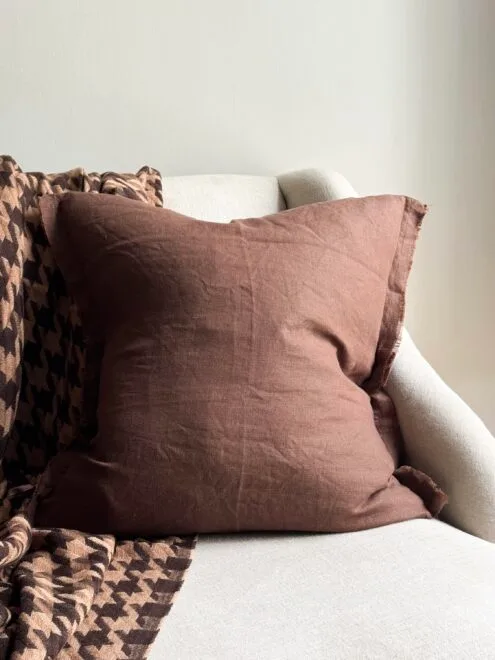 Esmee Dark Brown Linen Cushion