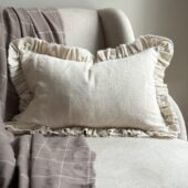 Grace Sand Ruffle Cushion 50x30