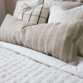 India Beige Stripe Cushion 80x30