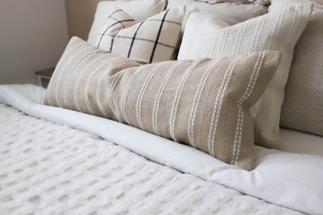 India Beige Stripe Cushion 80×30