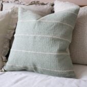 India Sage Green Stripe Cushion