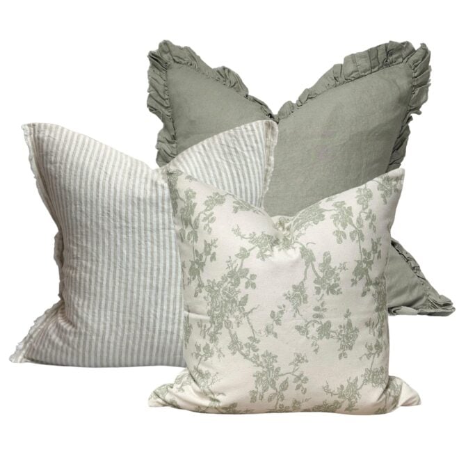 The Aria Green Floral Cushion Combination