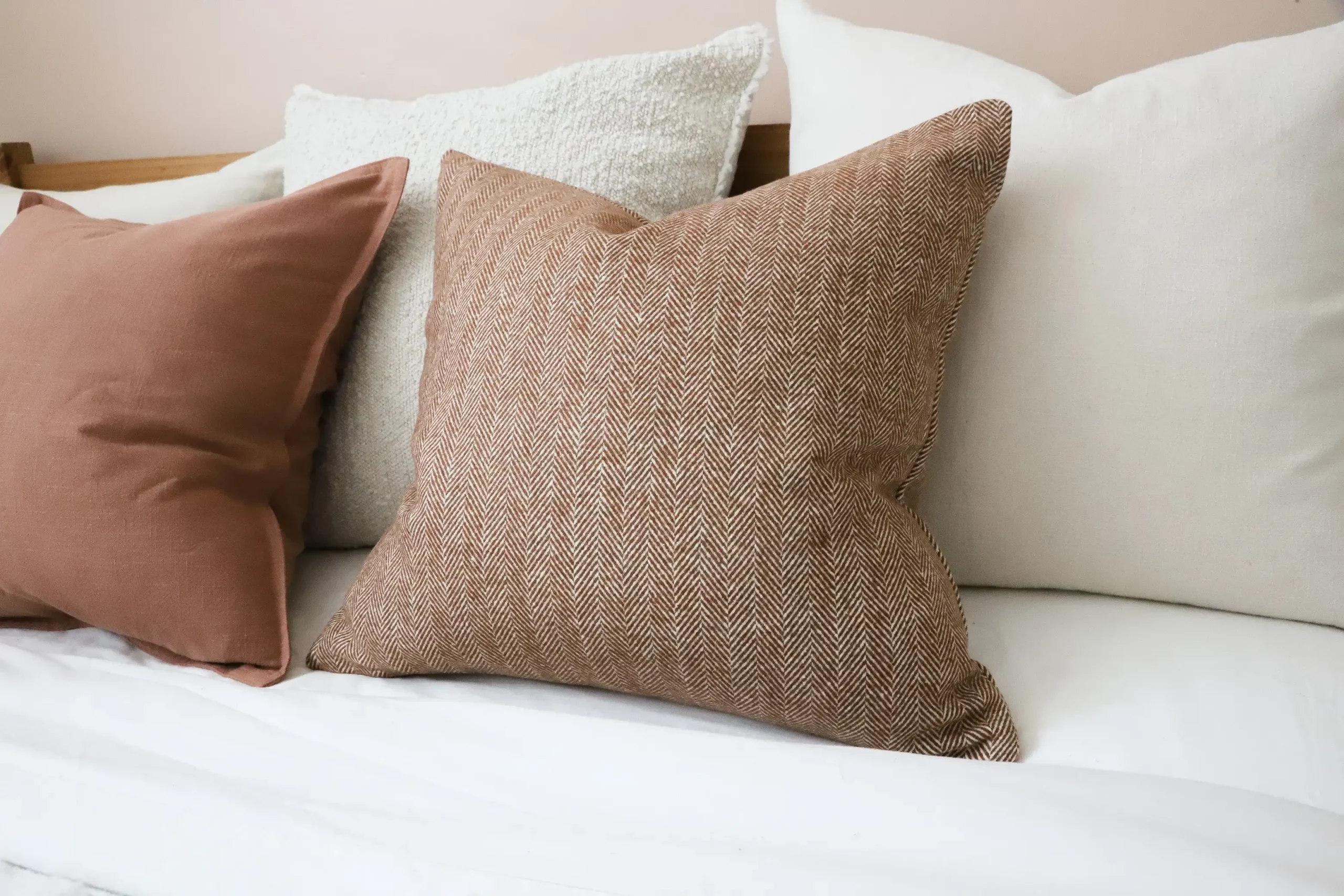 Tia Rust Herringbone Cushion