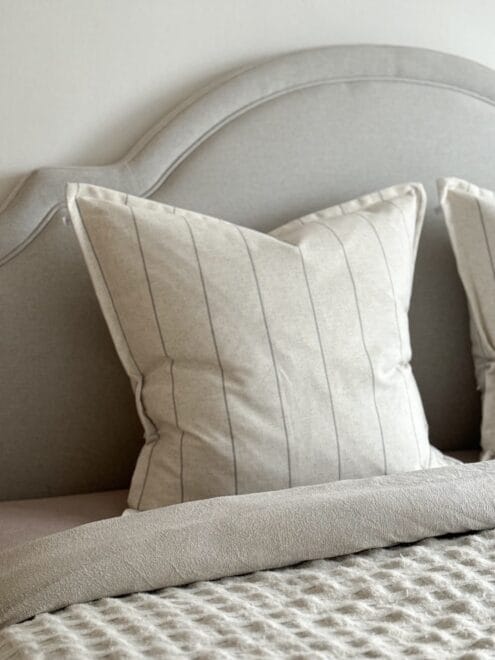 Freya Cream & Grey Stripe Cushion 65×65