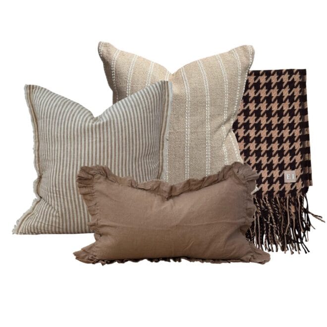 The Coffee Brown Cushion & Throw Combination