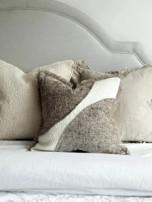 Sienna Grey Fringed Cushion