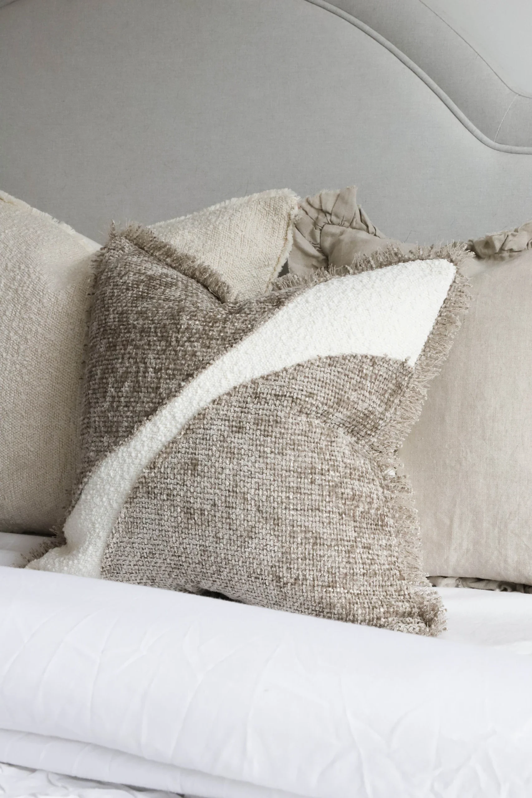 Sienna Grey Fringed Cushion