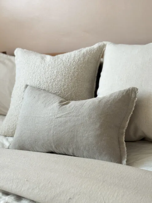 Esmee Natural Beige Linen Cushion 50×30