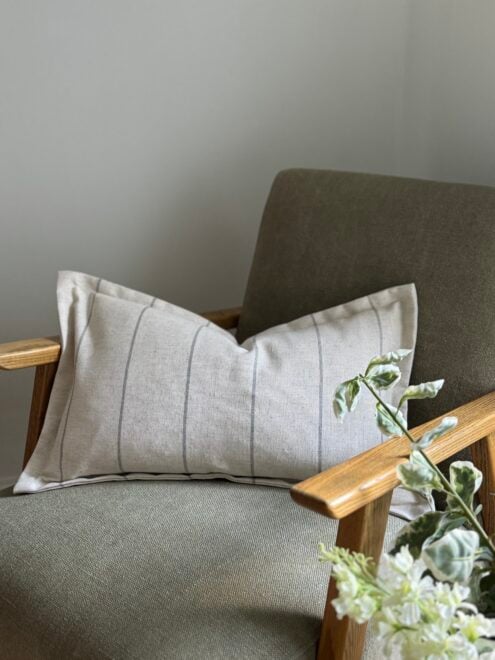 Freya Cream & Grey Cushion With Flanged Edge 50×30