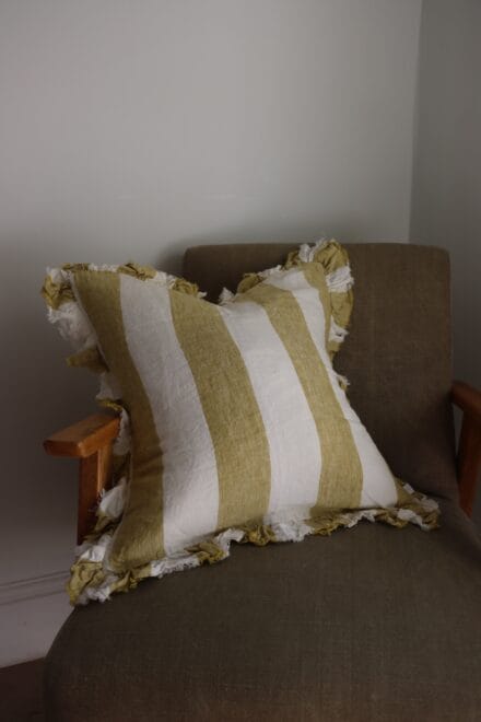 Hallie Light Olive Wide Stripe Cushion