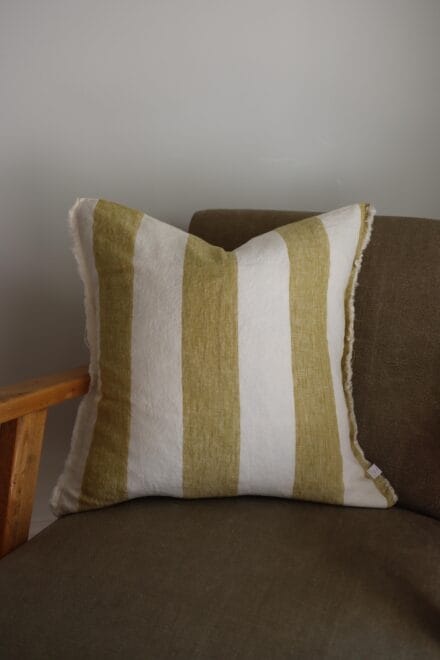 Esmee Light Olive Wide Stripe Cushion