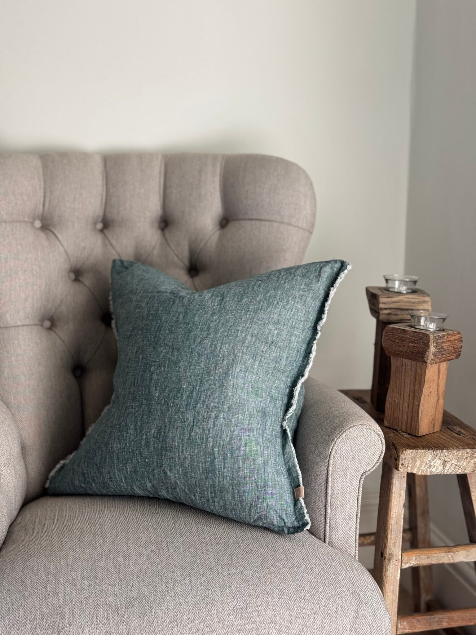Esmee Washed Dark Teal Cushion