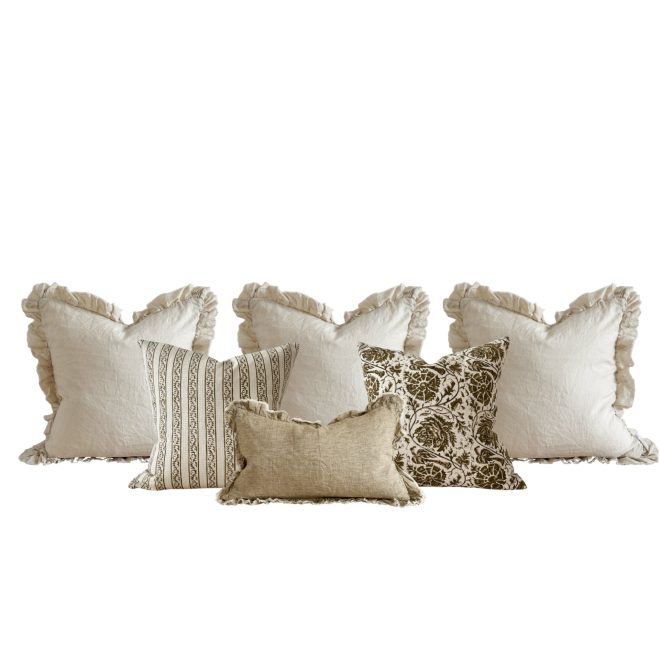 The Large Ivy Olive Cushion Combination